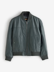 BOSS Green Jokans Bomber Leather Jacket - Image 1 of 2