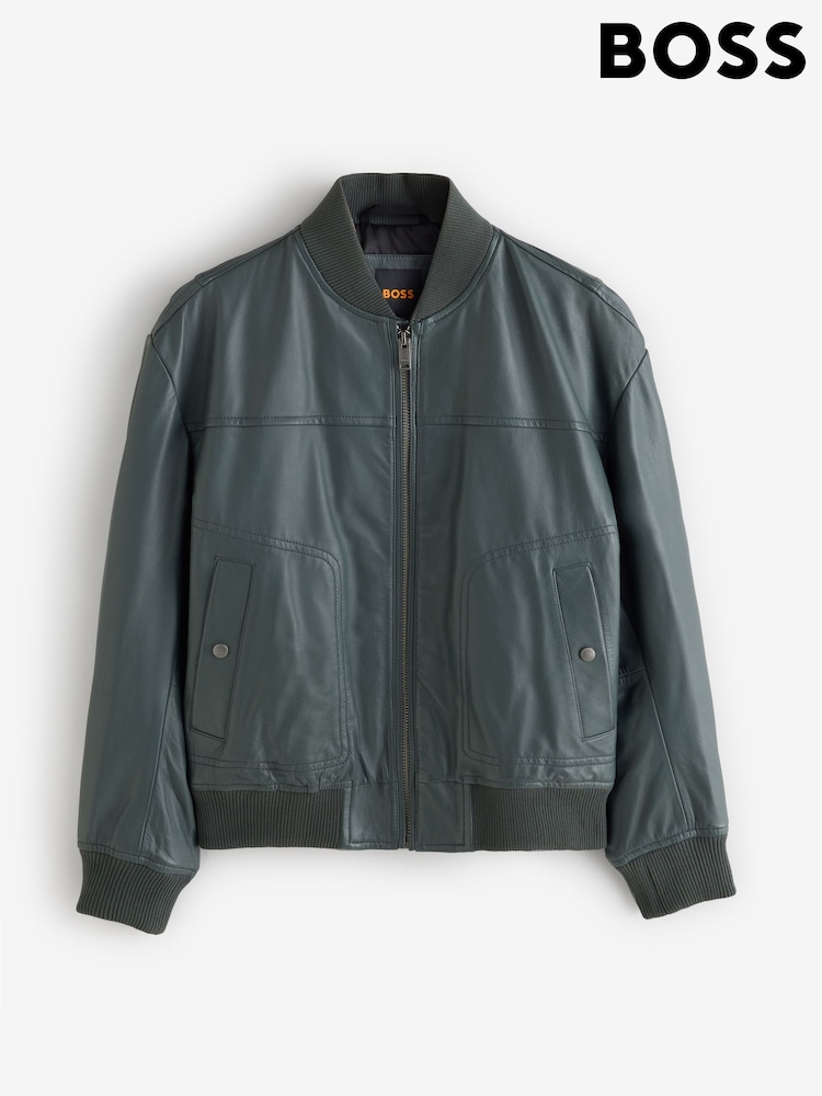BOSS Green Jokans Bomber Leather Jacket - Image 2 of 2