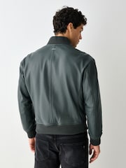 BOSS Green Jokans Bomber Leather Jacket - Image 3 of 6