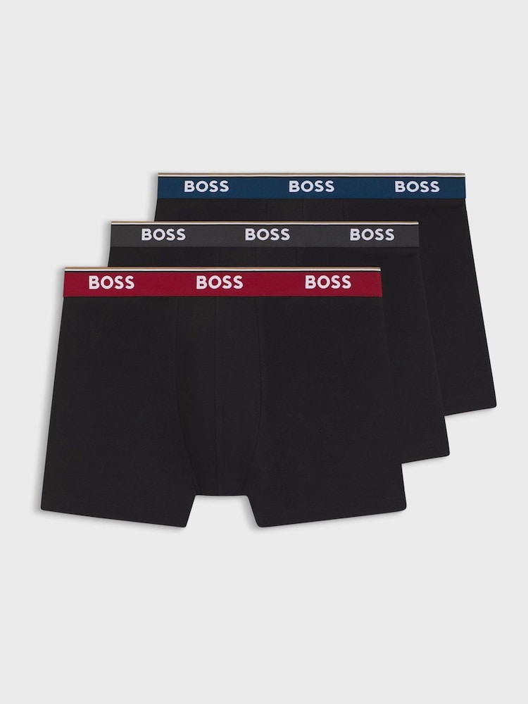 BOSS Jet Black Power Logo Hipster Boxers 3 Pack - Image 1 of 1