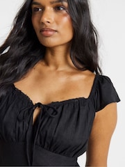 Simply Be Black Linen Tea Dress - Image 4 of 4
