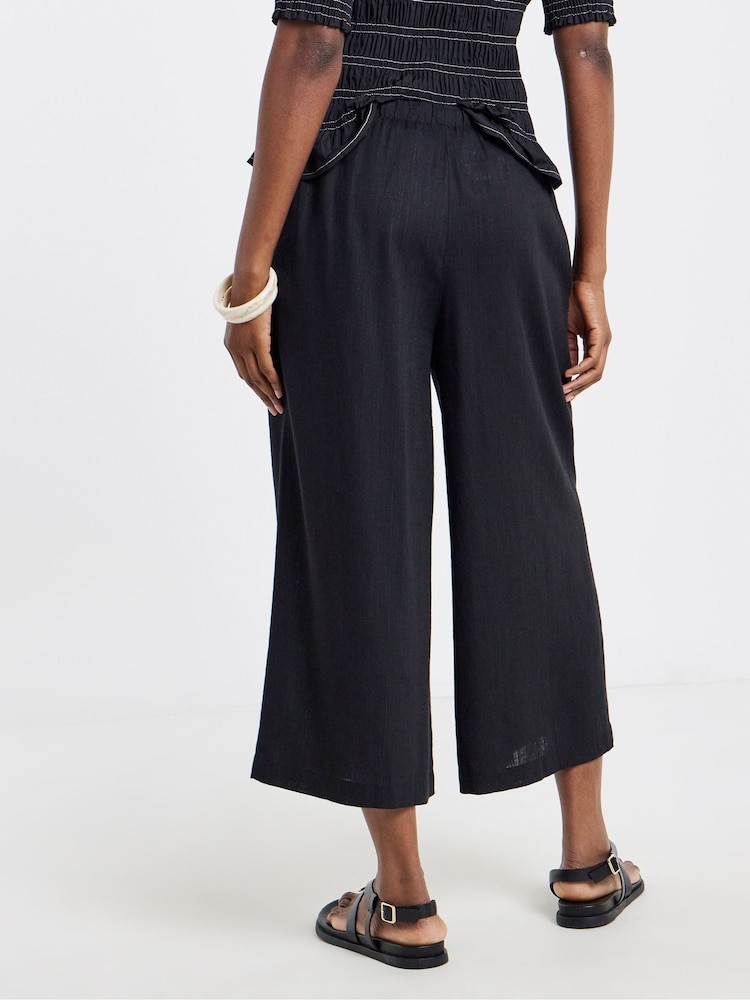 Simply Be Tie Waist Linen Culottes - Imaginea 2 din 5 Simply Be Tie Waist Linen Culottes - Imaginea 2 din 5