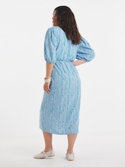 Simply Be Blue Stripe Historic Detail Midi Dress - Image 2 of 3