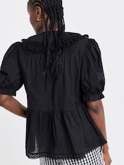 Simply Be V-Neck Prairie Collar Blouse - תמונה 2 מתוך 5