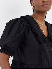 Simply Be V-Neck Prairie Collar Blouse - תמונה 4 מתוך 5