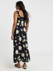 Simply Be Black Crinkle Maxi Dress With Shirred Detail - Image 2 of 4