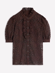 Boden Brown Sasha Short Sleeve Lace Top - Image 1 of 1
