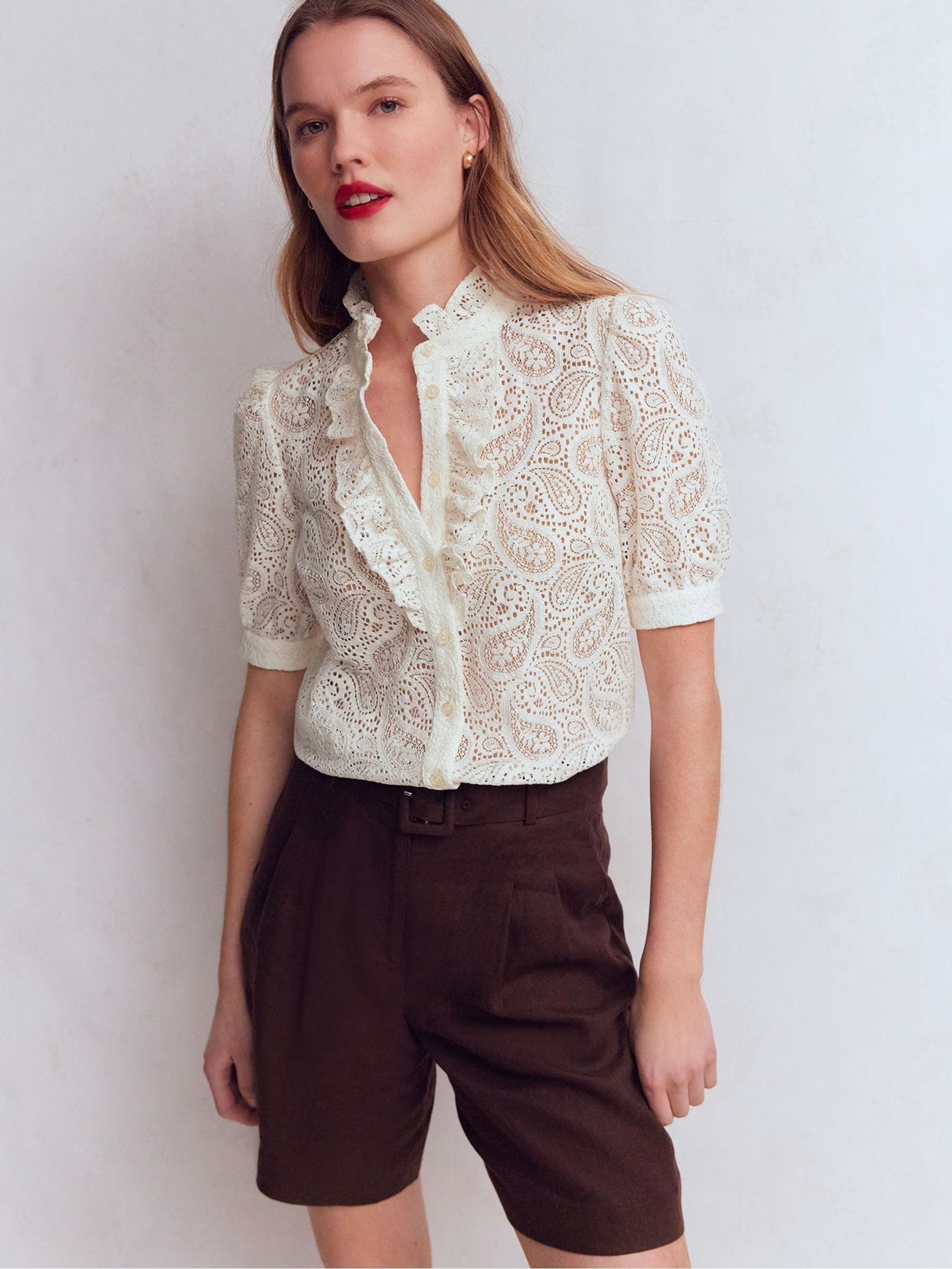 BAGARCH バガーチ SS LACE SHIRTS 【IVORY】 Buy Boden Cream Sasha Short Sleeve Lace Top from Next USA