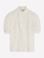 Boden Cream Sasha Short Sleeve Lace Top - Image 1 of 1