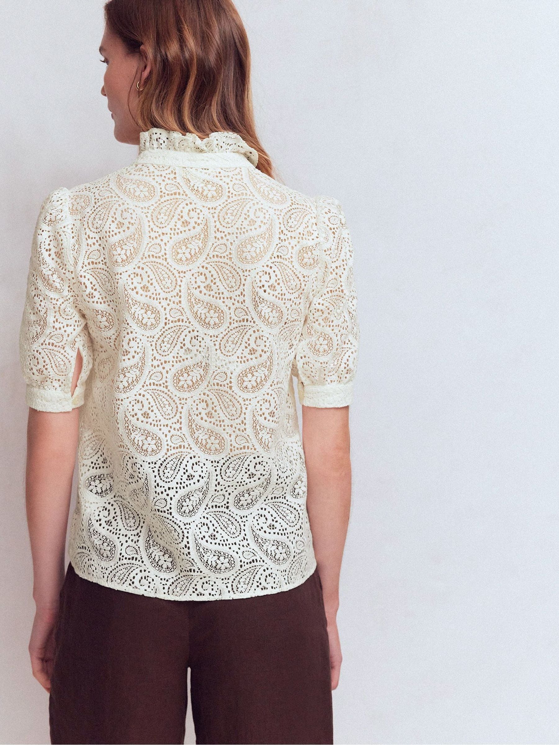 Buy Boden Cream Sasha Short Sleeve Lace Top from Next USA