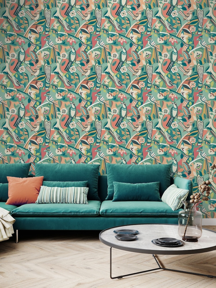 Ohpopsi Blushed Mint Forest Chorus 10M Wallpaper - Image 1 of 2