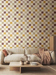 Ohpopsi Chocolate Mix Disco Check 10M Wallpaper - Image 1 of 2