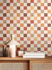 Ohpopsi Marmalade Mix Disco Check 10M Wallpaper - Image 1 of 2