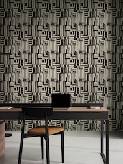 Ohpopsi Ebony Interlace 10M Wallpaper - Image 1 of 2