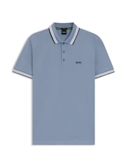BOSS Steel Blue Regular Fit Short Sleeve Paddy Polo Shirt - Image 1 of 1