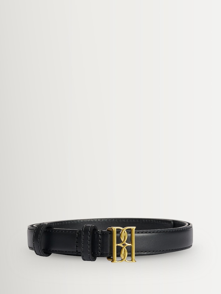 By Malene Birger Black Marlos Leather Logo Belt - Image 1 of 2 By Malene Birger Black Marlos Leather Logo Belt - Image 1 of 2
