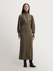 By Malene Birger Green Menna Batwing Sleeve Knitted Dress - Image 1 of 4