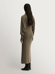 By Malene Birger Green Menna Batwing Sleeve Knitted Dress - Image 2 of 4
