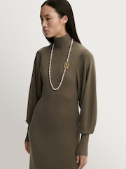 By Malene Birger Green Menna Batwing Sleeve Knitted Dress - Image 3 of 4