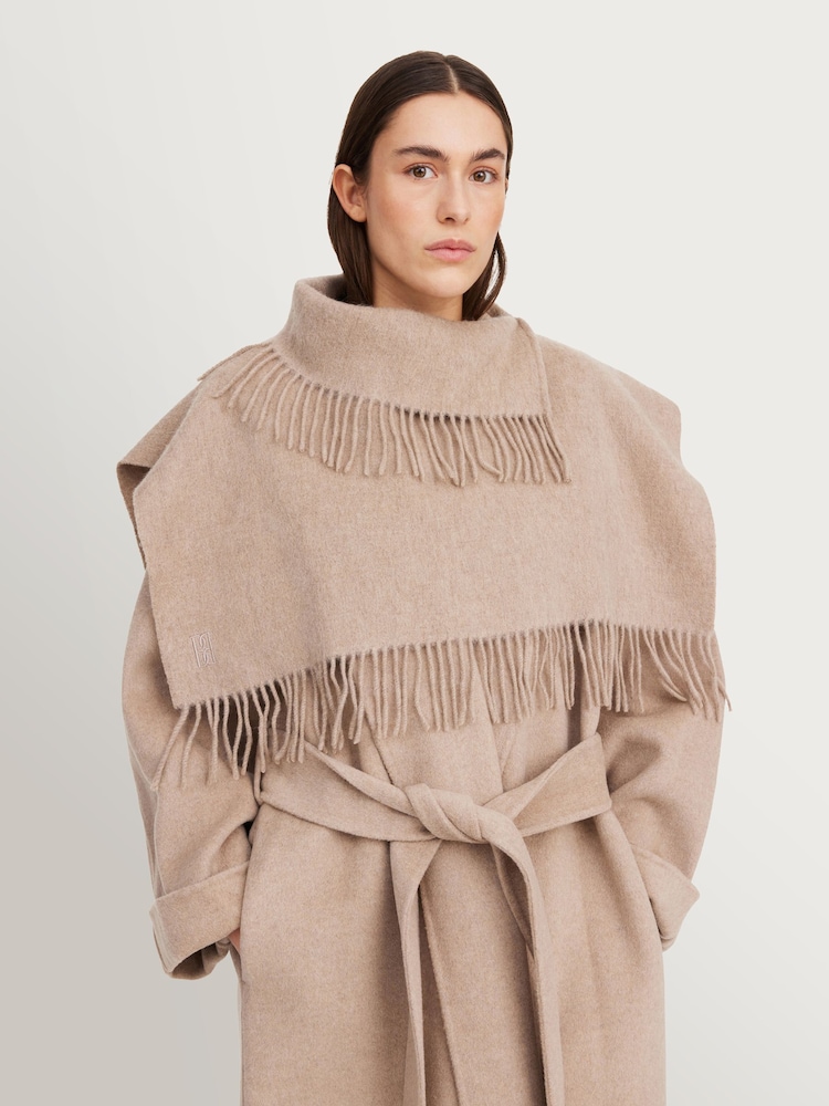 By Malene Birger Natural Turtla Fringed Wool Bib Scarf - Image 1 of 2
