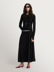 By Malene Birger Black Geri Knit Midi Skirt - Image 1 of 4