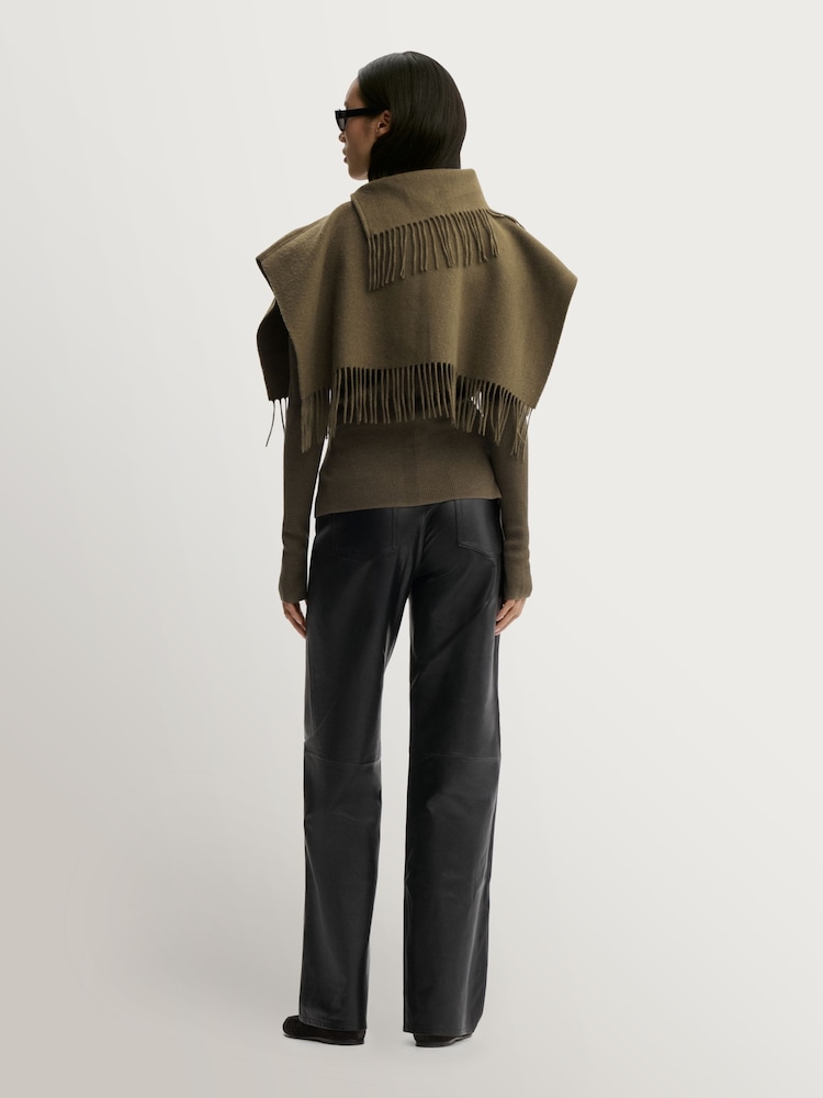 By Malene Birger Green Turtla Fringed Wool Bib Scarf - Image 2 of 3 By Malene Birger Green Turtla Fringed Wool Bib Scarf - Image 2 of 3