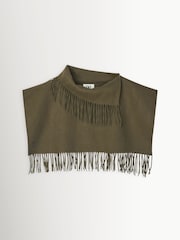 By Malene Birger Green Turtla Fringed Wool Bib Scarf - Image 3 of 3