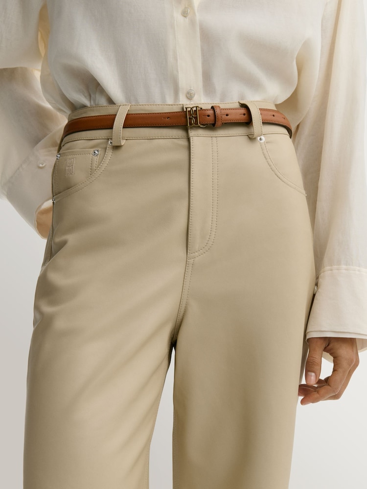 By Malene Birger Brown Marlos Leather Logo Belt - Image 2 of 2 By Malene Birger Brown Marlos Leather Logo Belt - Image 2 of 2