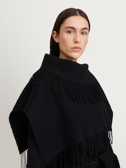 By Malene Birger Black Turtla Fringed Wool Bib Scarf - Image 1 of 2