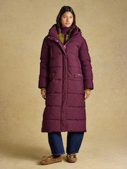 Joules Matchday Purple Longline Oversized Showerproof Coat - Image 1 of 10