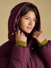 Joules Matchday Purple Longline Oversized Showerproof Coat - Image 4 of 10