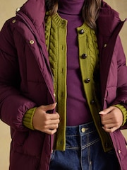 Joules Matchday Purple Longline Oversized Showerproof Coat - Image 5 of 10