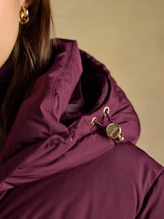 Joules Matchday Purple Longline Oversized Showerproof Coat - Image 8 of 10