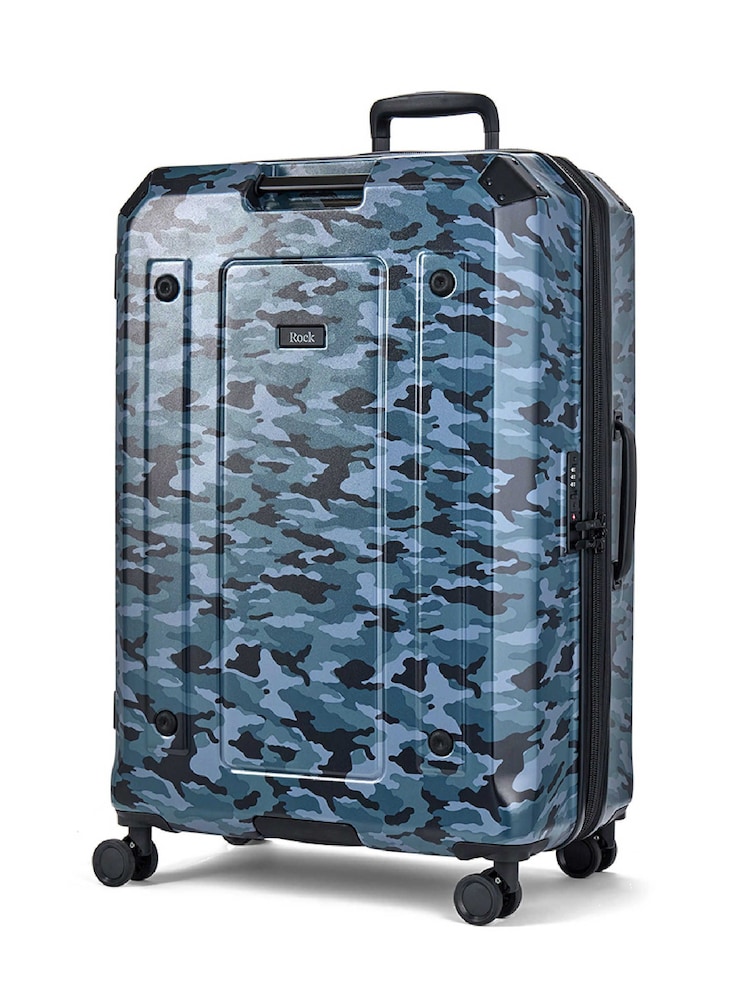 Rock Luggage Blue Large Alpine Suitcase - Image 1 of 7 Rock Luggage Blue Large Alpine Suitcase - Image 1 of 7