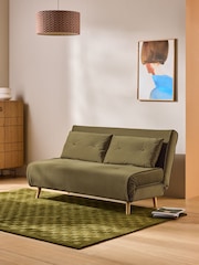 MADE.COM Fern Green Velvet Large Haru 2 Seater Sofa Bed - Image 1 of 6