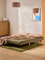 MADE.COM Fern Green Velvet Large Haru 2 Seater Sofa Bed - Image 2 of 6