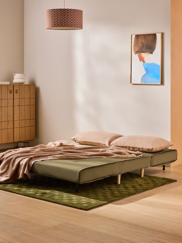 MADE.COM Fern Green Velvet Large Haru 2 Seater Sofa Bed - Image 2 of 6 MADE.COM Fern Green Velvet Large Haru 2 Seater Sofa Bed - Image 2 of 6
