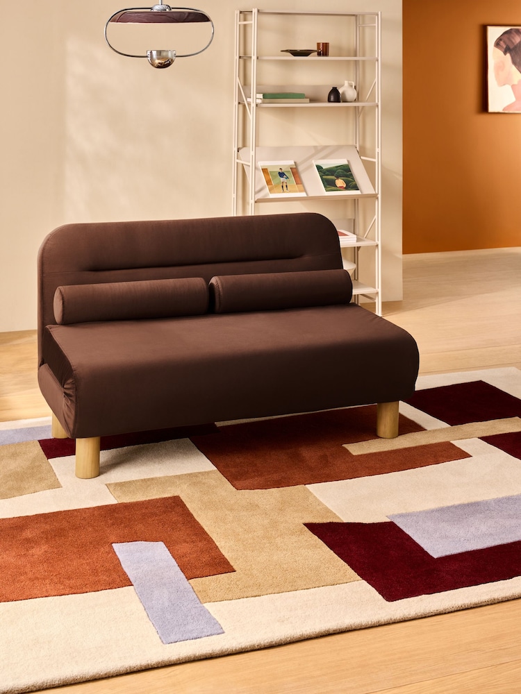 MADE.COM Chocolate Brown Velvet Large Maxton 2 Seater Sofa Bed - Image 1 of 6 MADE.COM Chocolate Brown Velvet Large Maxton 2 Seater Sofa Bed - Image 1 of 6