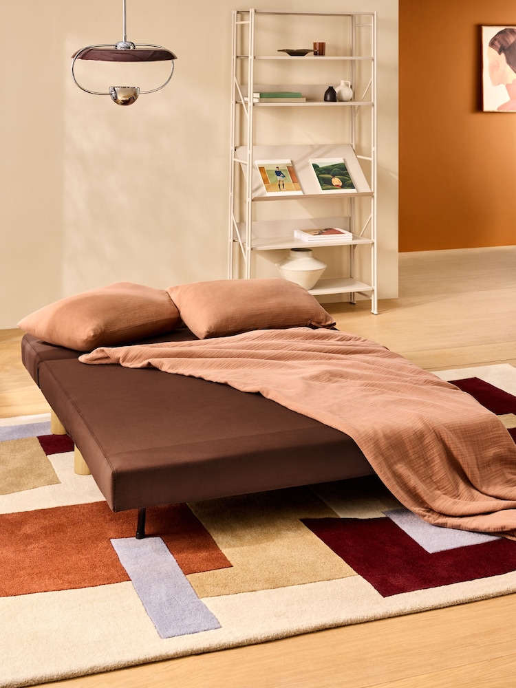 MADE.COM Chocolate Brown Velvet Large Maxton 2 Seater Sofa Bed - Image 2 of 6 MADE.COM Chocolate Brown Velvet Large Maxton 2 Seater Sofa Bed - Image 2 of 6