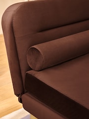 MADE.COM Chocolate Brown Velvet Large Maxton 2 Seater Sofa Bed - Image 4 of 6
