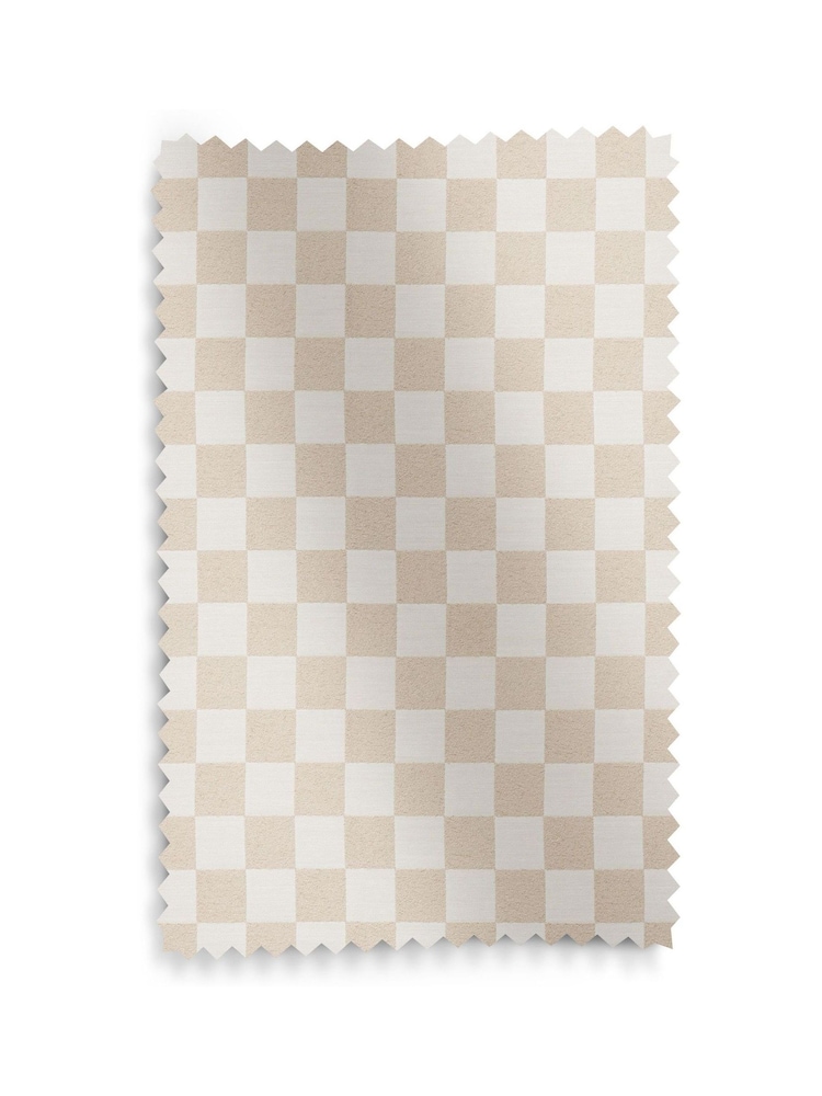 Natural Chequerboard Made to Measure Curtains - Image 9 of 9