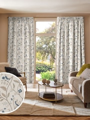 Blue Luxe Blue Bird Made to Measure Curtains - Image 1 of 9