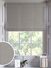 Charcoal Grey Brushed Stripe Made to Measure Roman Blind - Image 1 of 6