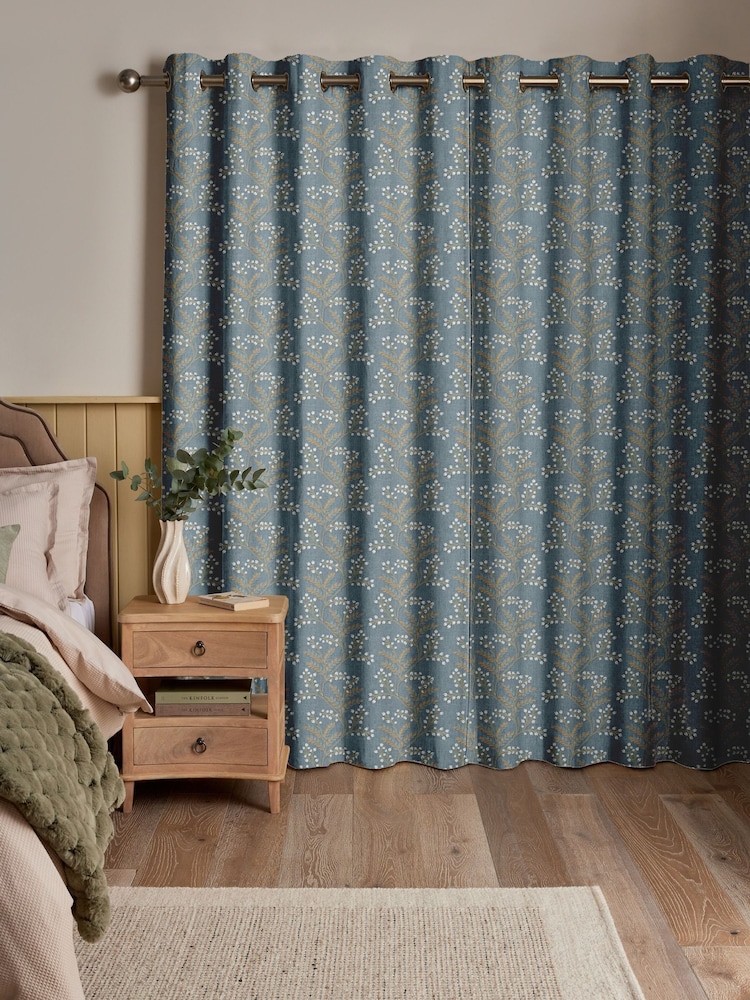 Blue Luxe Blue Floral Made to Measure Curtains - Image 2 of 9