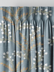 Blue Luxe Blue Floral Made to Measure Curtains - Image 5 of 9