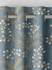 Blue Luxe Blue Floral Made to Measure Curtains - Image 7 of 9