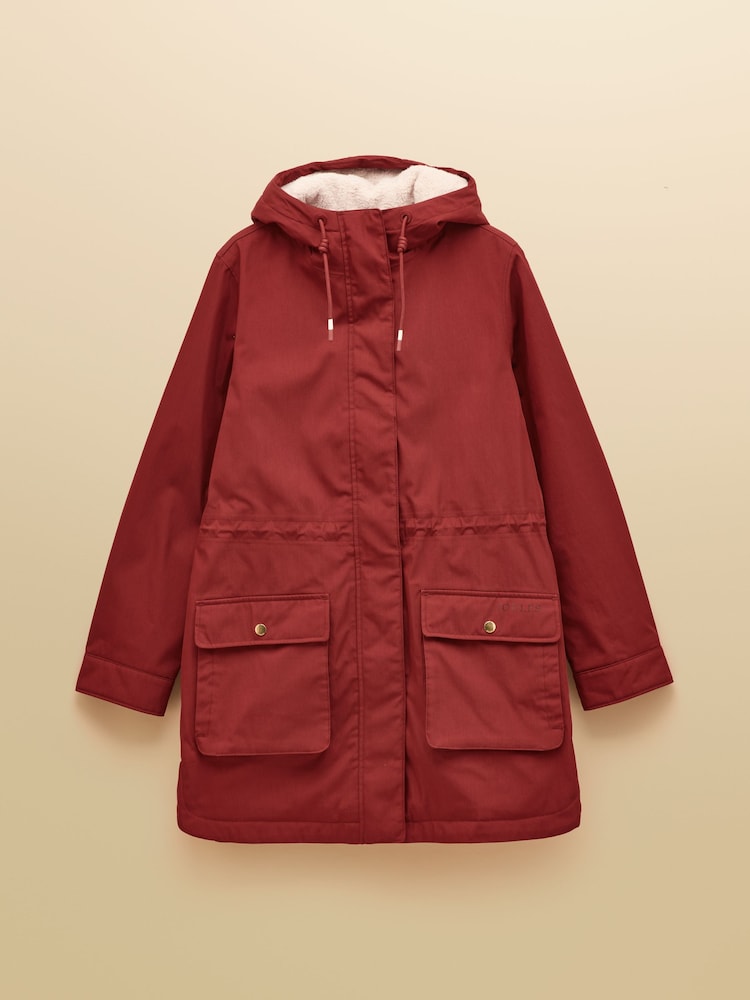 Joules Evercosy Rust Brown Borg Lined Waterproof Raincoat With Hood - Image 12 of 12 Joules Evercosy Rust Brown Borg Lined Waterproof Raincoat With Hood - Image 12 of 12