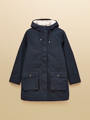 Joules Evercosy Navy Borg Lined Waterproof Raincoat With Hood - Image 12 of 12