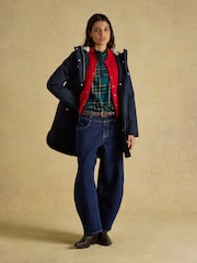 Joules Evercosy Navy Borg Lined Waterproof Raincoat With Hood - Image 3 of 12