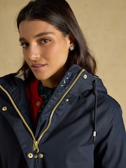 Joules Evercosy Navy Borg Lined Waterproof Raincoat With Hood - Image 4 of 12